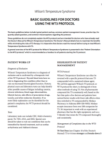 Basic Guidelines For Doctors Using The Wt3 Protocol